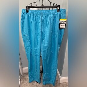 NEW Wonderwink Elastic Waist 3X Tall 3XT Light Turquoise Scrub Bottoms Pants 501